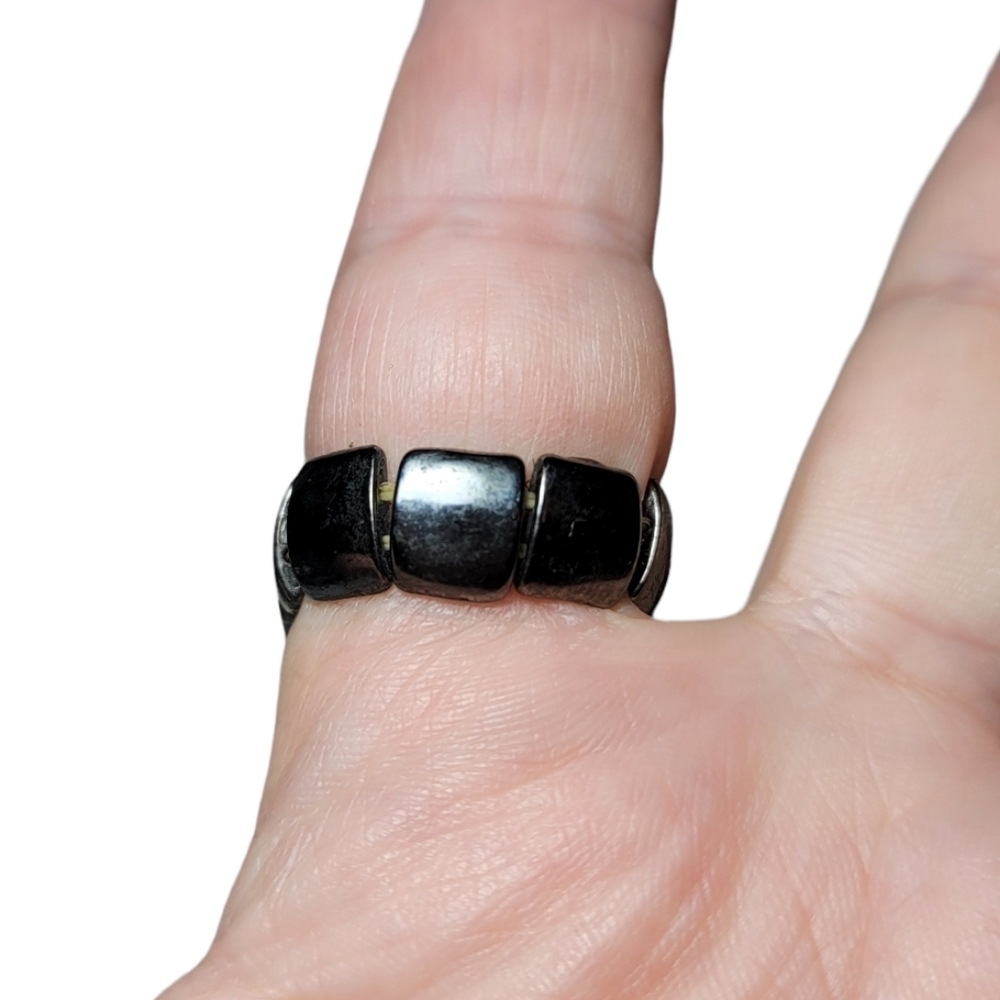 Two Gothic Style Stretch Rings Size 9 - Picture 4 of 6